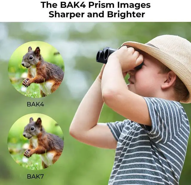 Alt view image 4 of 7 - 8x21 Compact Binoculars for Kids and Adults, with BAK4 Prism, FMC Lens, IP65 Waterproof & Neck Strap for Bird Watching Hunting Travel Camping Stargazing