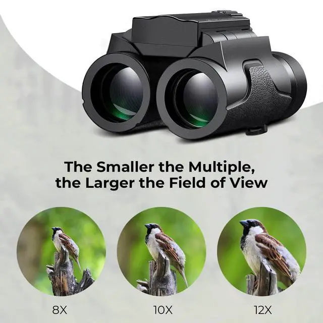 Alt view image 5 of 7 - 8x21 Compact Binoculars for Kids and Adults, with BAK4 Prism, FMC Lens, IP65 Waterproof & Neck Strap for Bird Watching Hunting Travel Camping Stargazing