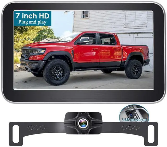 Main image of Backup Camera 7-Inch Monitor Truck: 2K USB Plug-Play Easy Set up No Glare-Led Lights Car Rear View Camera Clear Night Vision Reverse Camera DIY Parking Line - A23