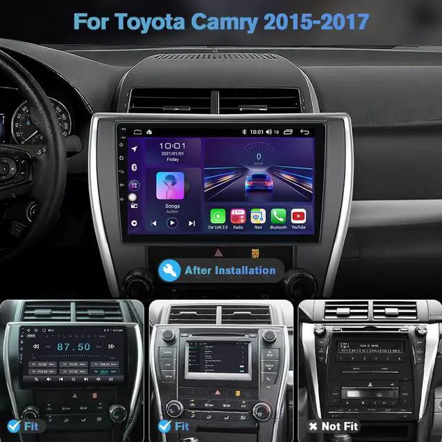 Alt view image 2 of 7 - 4Core 64G ROM Car Radio for Toyota Camry 2015-2017 10.1'Touchscreen Carplay | for Toyota Camry 2015-2017 10.1-inch Touchscreen with Wireless Carplay Android Auto Camera Bluetooth Mirror Link GPS WiFi
