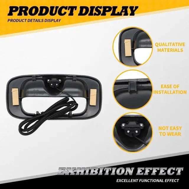 Alt view image 4 of 4 - Tailgate Handle Rear View Camera Fit 1999-2006 Silverado Sierra | 1916102 Compatible with 1999-2006 1500 2500 3500 HD Pickups Reverse Rear View Backup Camera 12V Power Cable RCA Plug