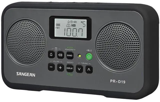 Main image of PR-D19BK FM Stereo/AM Digital Tuning Portable Radio with Protective Bumper (Gray/Black)
