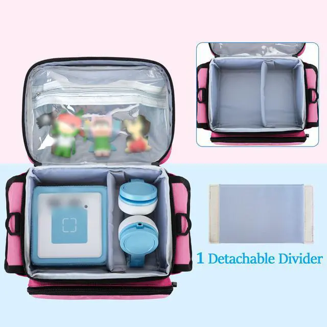Alt view image 2 of 6 - Carry Case Compatible with Tonie Box 2/1 with Handle, Pink, Bag Only | Headphones Charging Station Storage with Shoulder Strap for Audio Player Starter Set, Patent Design