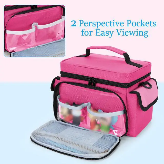 Alt view image 3 of 6 - Carry Case Compatible with Tonie Box 2/1 with Handle, Pink, Bag Only | Headphones Charging Station Storage with Shoulder Strap for Audio Player Starter Set, Patent Design