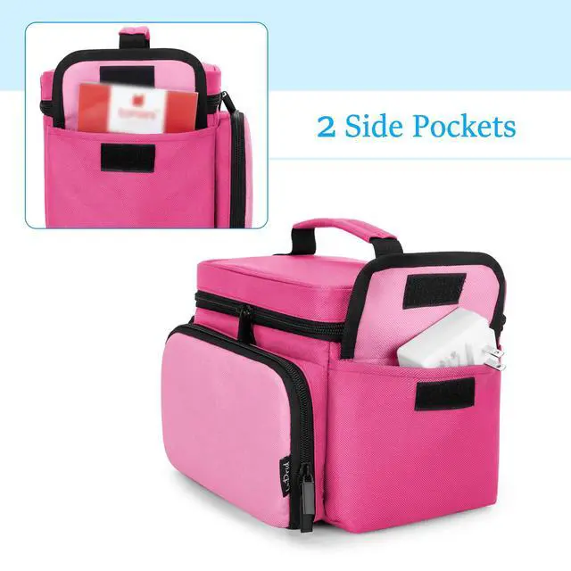 Alt view image 4 of 6 - Carry Case Compatible with Tonie Box 2/1 with Handle, Pink, Bag Only | Headphones Charging Station Storage with Shoulder Strap for Audio Player Starter Set, Patent Design