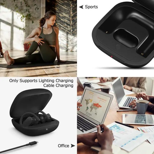 Alt view image 7 of 7 - Charging Case Replacement Compatible for Powerbeats Pro Charger with Bluetooth Pairing Sync Button, 700mAh Built-in Battery (Not Include Powerbeats Pro)