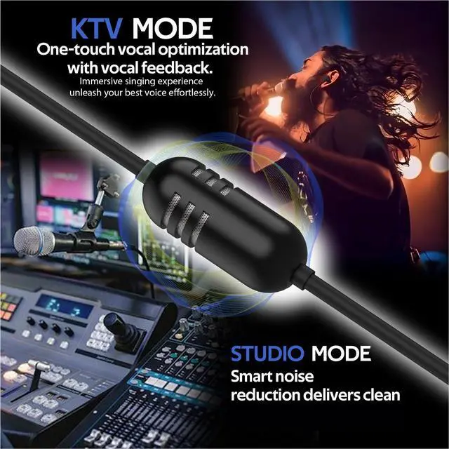 Alt view image 2 of 7 - USB-C in-Ear Wired Headphones,Earbuds, with high-Fidelity Sound Card, 5-Mode Audio, Low-Latency Gaming, KTV Vocal Enhancement, for iPhone 15/16/17, for Samsung S25/S24/S23/S22