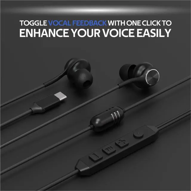 Alt view image 6 of 7 - USB-C in-Ear Wired Headphones,Earbuds, with high-Fidelity Sound Card, 5-Mode Audio, Low-Latency Gaming, KTV Vocal Enhancement, for iPhone 15/16/17, for Samsung S25/S24/S23/S22