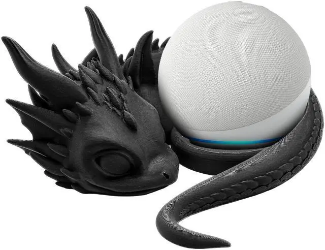 Main image of Dragon-Shaped Speaker Stand 3D Printed - Cute Fantasy Decor Holder for Echo Dot (3rd/4th/5th Gen), Plastic Desktop Accessory for Gaming & Home Decor