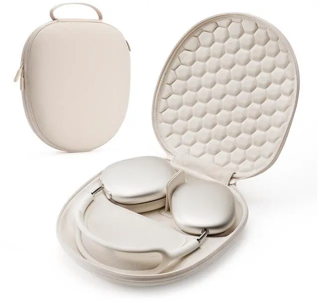 Main image of Yinke Smart Case for AirPods Max 2/ AirPods Max - Super-Slim Hard Shell & Fast Sleep Mode, Portable Travel Organizer with Honeycomb Lid Protection (Starlight)