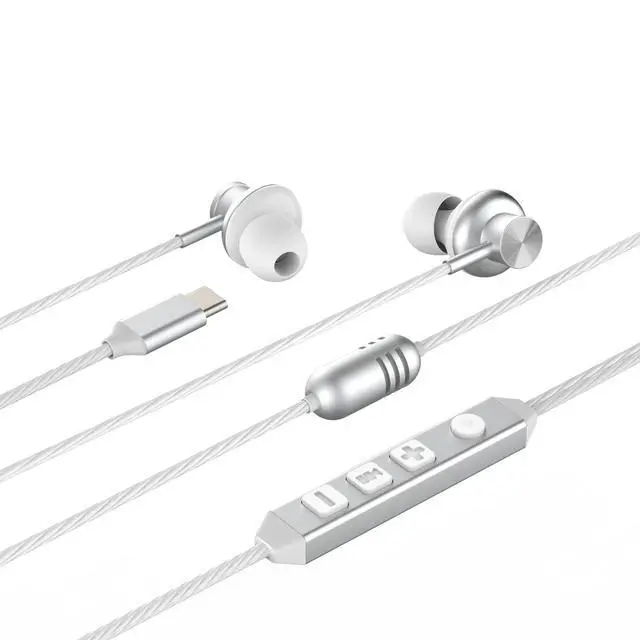 Alt view image 7 of 7 - USB-C in-Ear Wired Headphones,Earbuds, with high-Fidelity Sound Card, 5-Mode Audio, Low-Latency Gaming, KTV Vocal Enhancement-White