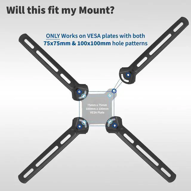 Alt view image 3 of 7 - Steel VESA Mount Adapter Plate Brackets for LCD Screens Weighing 99 lbs, Conversion Kit for VESA up to 400x400mm, MOUNT-AD4X4