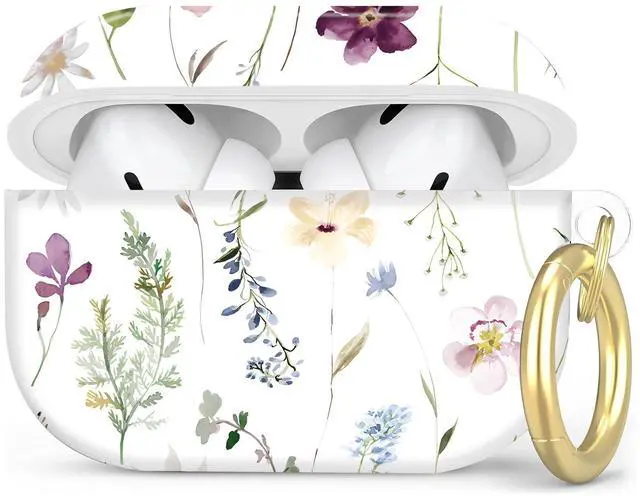 Main image of Compatible with AirPod Pro 2nd/1st Generation Case Cover with Key Chain,Full Protective Shockproof Wireless Headphone Case for Airpod Pro 2023/2022/2019(Watercolor Floral Wildflowers)