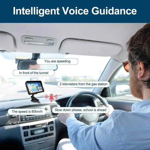 Alt view image 5 of 7 - GPS Navigation for Car,Latest 2026 Map, 9 inch Touch Screen Real Voice Spoken Turn-by-Turn Direction Reminding Navigation System for Cars, GPS Satellite Navigator with Free Map Update