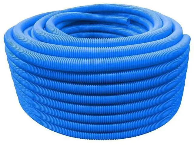 Main image of Flexible Polyethylene HDPE Non-Split Corrugated Wire Loom Tubing (Blue, 1" Dia. x 100 ft)