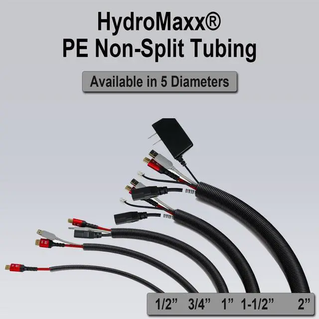 Alt view image 5 of 6 - Flexible Polyethylene HDPE Non-Split Corrugated Wire Loom Tubing (Blue, 1" Dia. x 100 ft)
