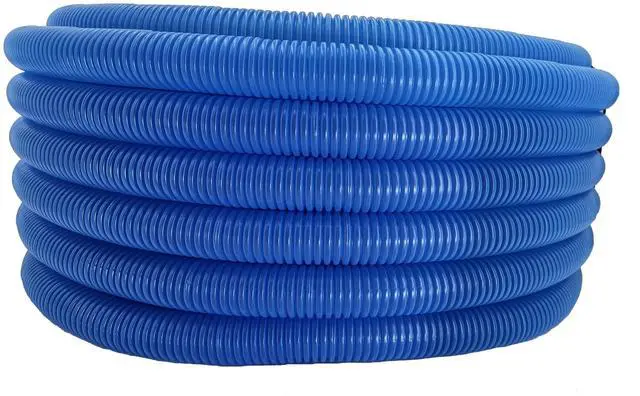 Alt view image 2 of 6 - Flexible Polyethylene HDPE Non-Split Corrugated Wire Loom Tubing (Blue, 1" Dia. x 100 ft)