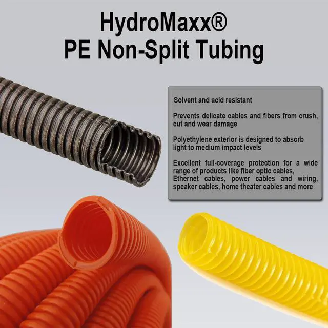 Alt view image 6 of 6 - Flexible Polyethylene HDPE Non-Split Corrugated Wire Loom Tubing (Blue, 1" Dia. x 100 ft)