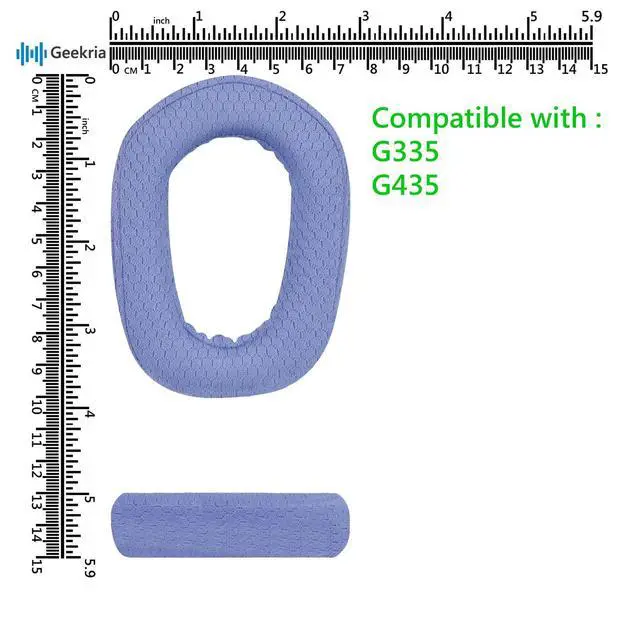 Alt view image 6 of 6 - Comfort Mesh Fabric Replacement Ear Pads for Logitech G435, G335 Headphones Ear Cushions, Repair Parts with Video Guide (Blue)