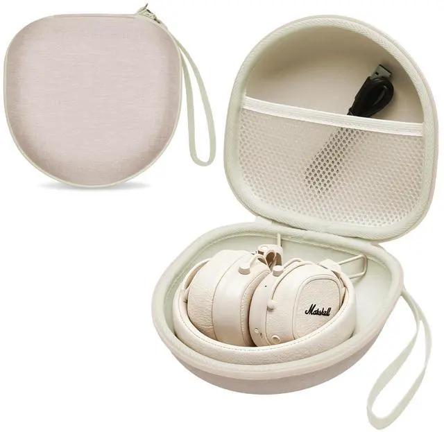 Main image of Hard Case Compatible with Marshall Major V/III/IV Headphones, Cream | Compatible with BERIBES/TOZO/KVIDIO/Beats/Jlab Soundcore Anker Noise Cancelling Over-Ear Headphones