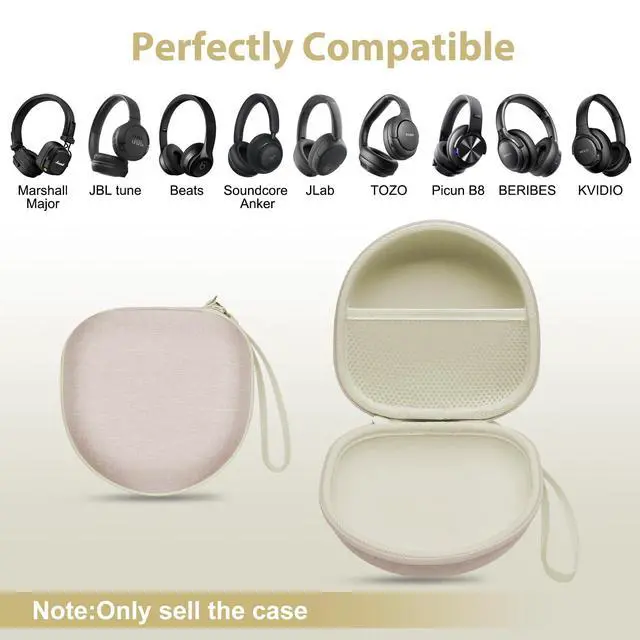 Alt view image 2 of 6 - Hard Case Compatible with Marshall Major V/III/IV Headphones, Cream | Compatible with BERIBES/TOZO/KVIDIO/Beats/Jlab Soundcore Anker Noise Cancelling Over-Ear Headphones