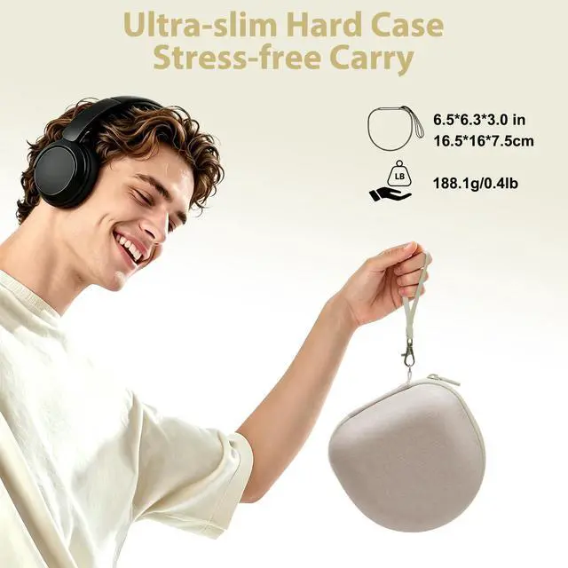 Alt view image 4 of 6 - Hard Case Compatible with Marshall Major V/III/IV Headphones, Cream | Compatible with BERIBES/TOZO/KVIDIO/Beats/Jlab Soundcore Anker Noise Cancelling Over-Ear Headphones