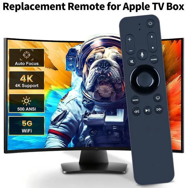 Alt view image 2 of 7 - All URC1110 Replacement Voice Remote Control for Apple TV HD and 4K TV Box, Support Siri