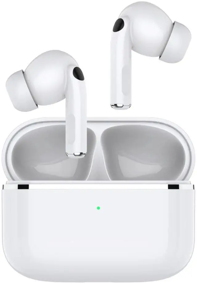 Main image of 5.0 Pro True Wireless TWS Bluetooth Earbuds with Charging Case + USB-C Cable, 20H Playtime, Deep Stereo Bass, Touch Control, iOS Android iPhone, Comfort Fit, Built-in Mic, Sport, White