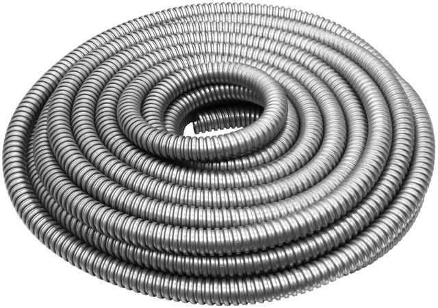 Main image of 3/4 inch x50ft Flexible Electrical Conduit - Galvanized Steel Greenfield Flex Metal Conduit for Exposed Wiring, AC Connections & Industrial Cable Protection