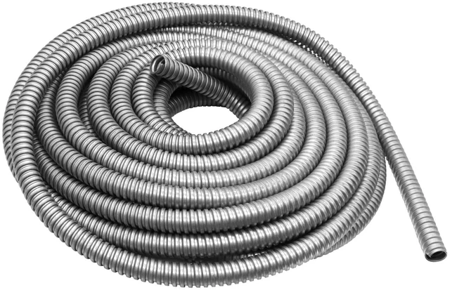 Alt view image 2 of 7 - 3/4 inch x50ft Flexible Electrical Conduit - Galvanized Steel Greenfield Flex Metal Conduit for Exposed Wiring, AC Connections & Industrial Cable Protection