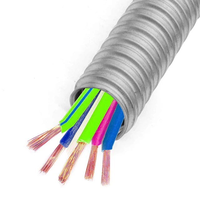 Alt view image 6 of 7 - 3/4 inch x50ft Flexible Electrical Conduit - Galvanized Steel Greenfield Flex Metal Conduit for Exposed Wiring, AC Connections & Industrial Cable Protection