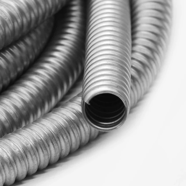 Alt view image 4 of 7 - 3/4 inch x50ft Flexible Electrical Conduit - Galvanized Steel Greenfield Flex Metal Conduit for Exposed Wiring, AC Connections & Industrial Cable Protection