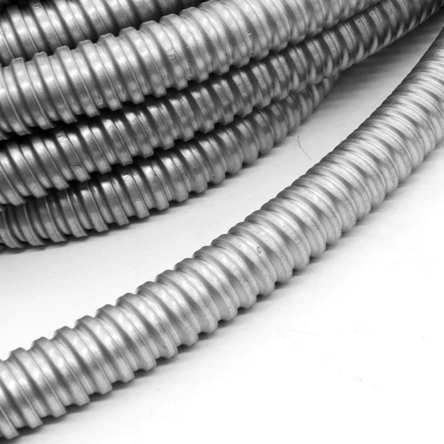 Alt view image 7 of 7 - 3/4 inch x50ft Flexible Electrical Conduit - Galvanized Steel Greenfield Flex Metal Conduit for Exposed Wiring, AC Connections & Industrial Cable Protection
