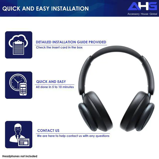 Alt view image 7 of 7 - AHG Premium Replacement Sound core Space q45 Headphones Ear Pads/Space Q45 Ear Cushions Compatible with Anker Soundcore Space Q45 Headphones (Black). Premium Protein Leather | High-Density Foam