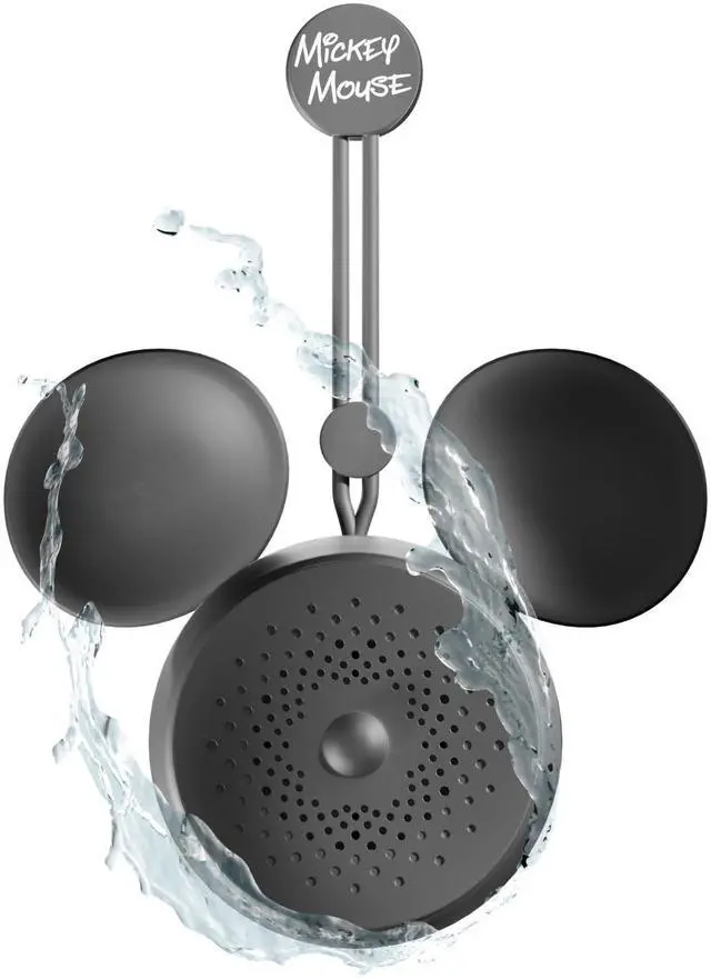 Main image of Disney Mickey Mouse Ears Bluetooth Shower Speaker with Suction Cup Disney IPX4 Rated Water Resistant Speaker for Shower, Baths| Up to 5 HRs Playtime, Built in Button Controls and Mic for Phone Calls