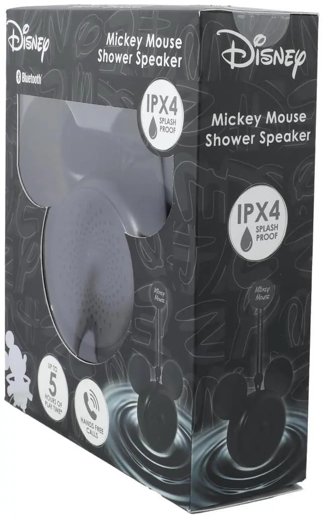 Alt view image 7 of 7 - Disney Mickey Mouse Ears Bluetooth Shower Speaker with Suction Cup Disney IPX4 Rated Water Resistant Speaker for Shower, Baths| Up to 5 HRs Playtime, Built in Button Controls and Mic for Phone Calls