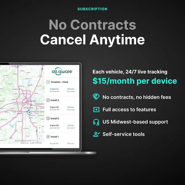 Alt view image 2 of 5 - GPS Tracker for Vehicles, Low Monthly Fee, Cancel Anytime, 1 Pack | Instant Location, Live Driving Alerts, Trip and Fuel Reports for Fleets, Low Monthly Subscription