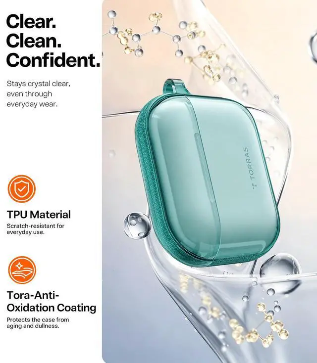 Alt view image 4 of 7 - A3 Neo for AirPods Pro 3 Case with Lanyard, 3rd Gen, Glacier Sprint | Anti-Yellowing Soft TPU, Protective Shockproof Cover, Slim Translucent, Wireless Charging, Keychain, Anti-Lost, LED Visible