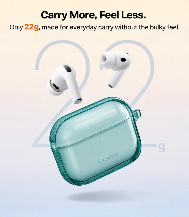 Alt view image 7 of 7 - A3 Neo for AirPods Pro 3 Case with Lanyard, 3rd Gen, Glacier Sprint | Anti-Yellowing Soft TPU, Protective Shockproof Cover, Slim Translucent, Wireless Charging, Keychain, Anti-Lost, LED Visible
