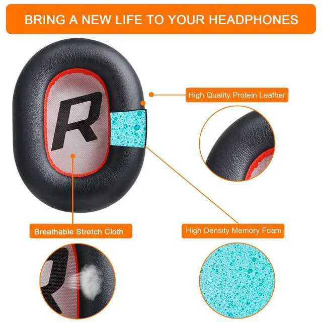 Alt view image 3 of 7 - Replacement Ear Pads for Plantronics Voyager 8200 UC, Earpads Cushions Compatible with Plantronics BackBeat Pro 2 Wireless Headphones, Premium Protein Leather Softer Memory Foam Noise Canceling