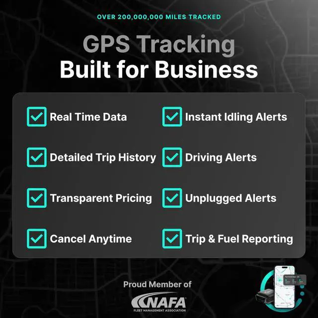 Alt view image 5 of 5 - GPS Tracker for Vehicles, Low Monthly Fee, Cancel Anytime, 1 Pack | Instant Location, Live Driving Alerts, Trip and Fuel Reports for Fleets, Low Monthly Subscription