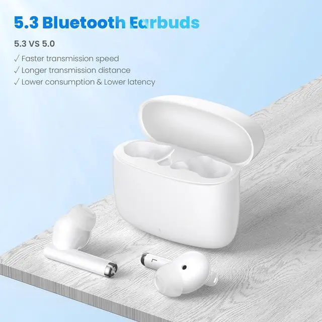 Alt view image 6 of 7 - Wireless Earbuds for Google Pixel 10 8 9 Pro XL Fold 7 6 A | 5.3 Bluetooth Headphones Ear Bud with Mic Touch HiFi Stereo for iPhone 17 Pro Max Air 16 Plus 15 14/Galaxy S26 S25 Ultra S24