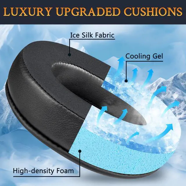 Alt view image 3 of 7 - Earpads Replacement for Razer Kraken V3/V3 Pro/V3 X, Kitty V3 Pro/Kitty V3 X, V4/V4 Pro/V4 X Gaming Headsets, Ear Pads Cushions with Noise Isolation Foam - CG Black
