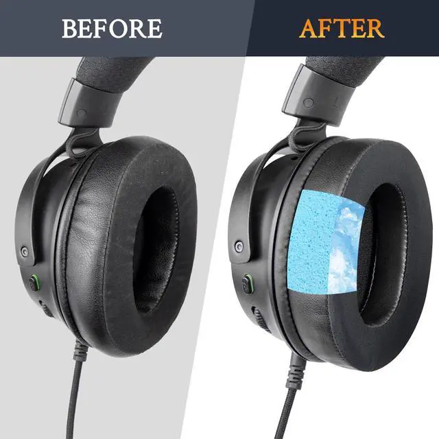 Alt view image 4 of 7 - Earpads Replacement for Razer Kraken V3/V3 Pro/V3 X, Kitty V3 Pro/Kitty V3 X, V4/V4 Pro/V4 X Gaming Headsets, Ear Pads Cushions with Noise Isolation Foam - CG Black