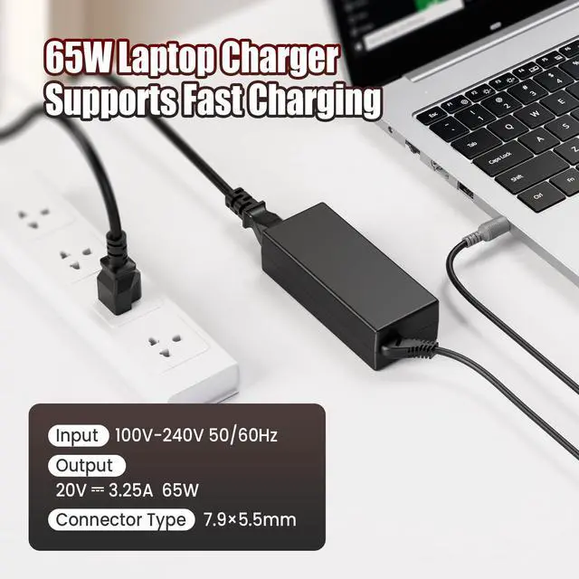 Alt view image 2 of 7 - 65W Laptop Charger Compatible with Lenovo ThinkPad T420 T430 T520 T530 X220 X230 X230t L420 L430 E430 E530 SL410 SL510 S230u 7.9mm Round Tip AC Power Adapter Replacement