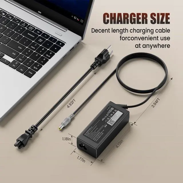 Alt view image 7 of 7 - 65W Laptop Charger Compatible with Lenovo ThinkPad T420 T430 T520 T530 X220 X230 X230t L420 L430 E430 E530 SL410 SL510 S230u 7.9mm Round Tip AC Power Adapter Replacement