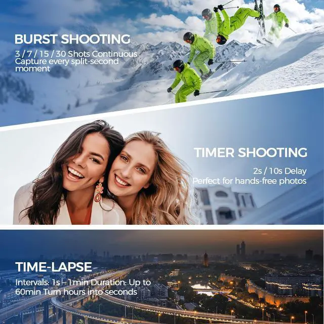 Alt view image 6 of 7 - 4K Vlogging Camera WiFi, 6-Axis Stabilization Handheld POV Camera with 32GB | Pocket Camera with 180° Rotating Lens, Touchscreen, Personal Body Camera for Travel, Vlog, Selfies, Sports & Daily