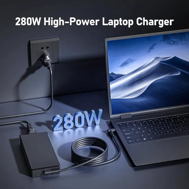 Alt view image 4 of 7 - 280W Charger for ASUS ROG Strix G18 G17 G16 G15 ADP-280BB B Scar 15 17 20V | for G532L G533Z G732L G733Z,Hero III G731G G531G G703G 14A Gaming Laptop Power Supply Adapter