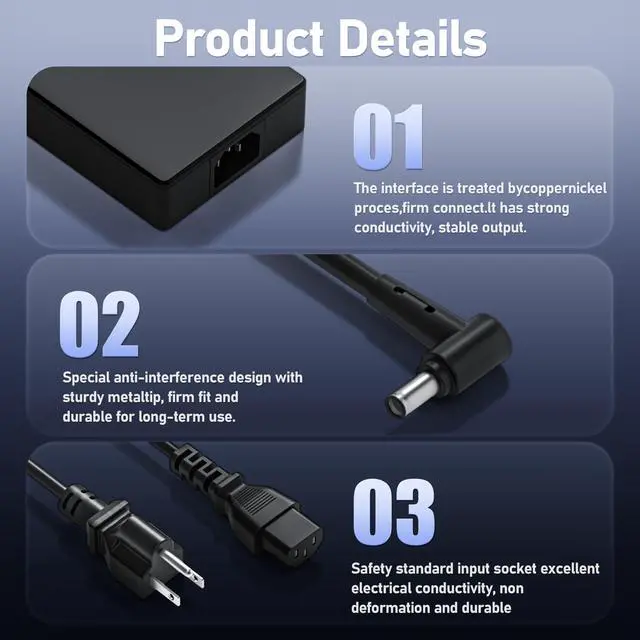 Alt view image 7 of 7 - 280W Charger for ASUS ROG Strix G18 G17 G16 G15 ADP-280BB B Scar 15 17 20V | for G532L G533Z G732L G733Z,Hero III G731G G531G G703G 14A Gaming Laptop Power Supply Adapter