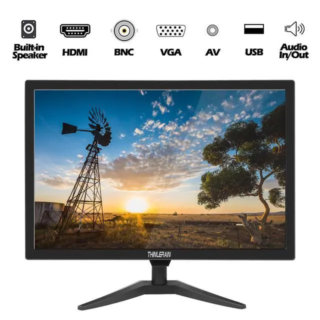 Alt view image 2 of 7 - 20" PC Monitor 16:9 1600x900 Kitchen Monitor LED Screen Display, 5Ms, 60 Hz, VESA Mountable, Build in Speaker, with VGA HDMI AV BNC USB for FireStick, Computer, Laptop